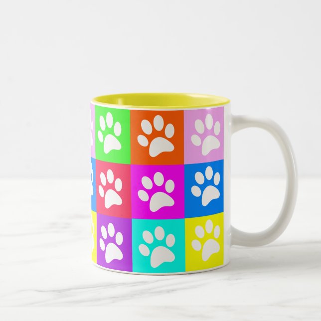 Caneca De Café Em Dois Tons "Pinturas Pop de Cão" Fleece Blanket (Direita)
