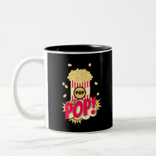 Caneca De Café Em Dois Tons Pipoca Vintage Retro Engraçado
