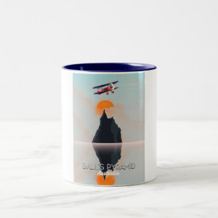 Caneca De Café Em Dois Tons Pirâmide Balls Austrália pôster de voo vintage