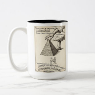 Caneca De Café Em Dois Tons Pirâmide Celestial Esotérica Antiga