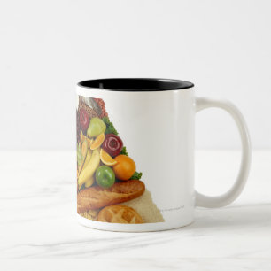 Caneca De Café Em Dois Tons Pirâmide de comida