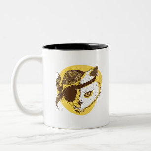 Caneca De Café Em Dois Tons Pirata Cat