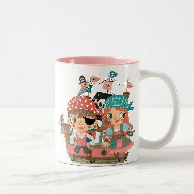 Caneca De Café Em Dois Tons Piratas femininos (Direita)