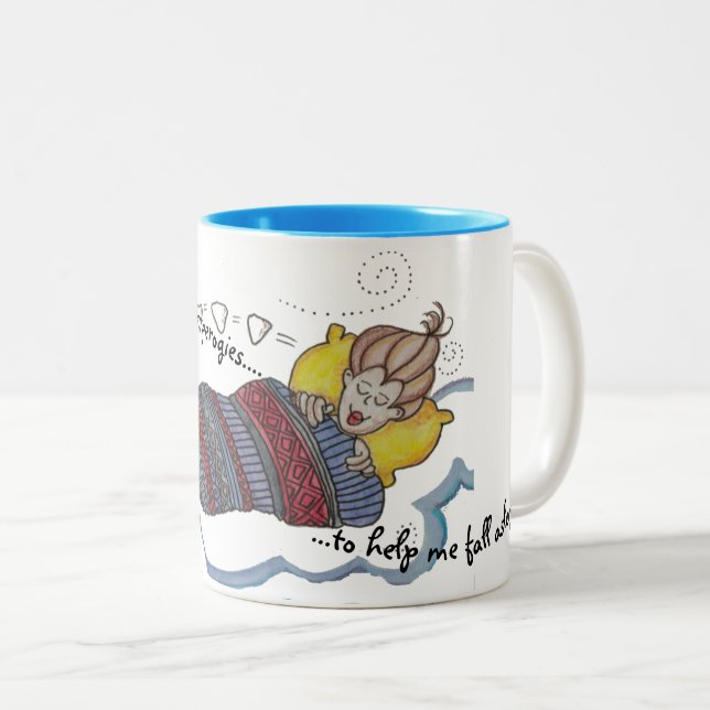 Caneca De Café Em Dois Tons Pirey Varenyky Ucraniano (Frente Esquerda)