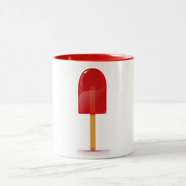Caneca De Café Em Dois Tons Pirulito de Gelo Vermelho (Centro)
