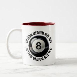 Caneca De Café Em Dois Tons Piscina 8 Bolas & Texto Médio MARROM 325ml Persona