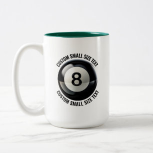 Caneca De Café Em Dois Tons Piscina 8 Bolas & Texto Pequeno HUNTER VERDE 443ml