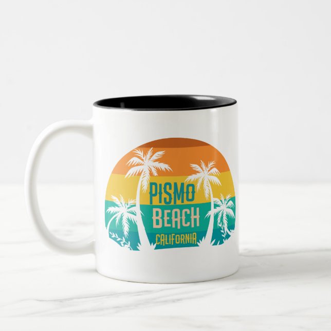Caneca De Café Em Dois Tons Pismo Beach Retro (Esquerda)