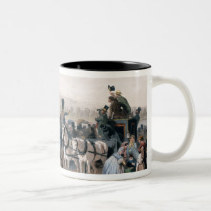 Caneca De Café Em Dois Tons Pista de corridas no Bois de Boulogne