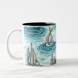 Caneca De Café Em Dois Tons Pista do mar