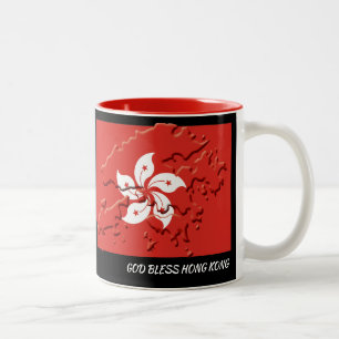 Caneca De Café Em Dois Tons PISTA HONG KONG, Deus abençoe Personalizado