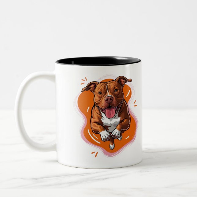 Caneca De Café Em Dois Tons Pitbull Love (Esquerda)