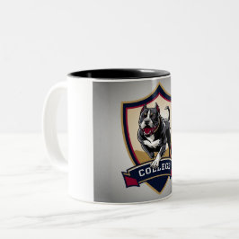 Caneca De Café Em Dois Tons Pitbull na faculdade: Logotipo