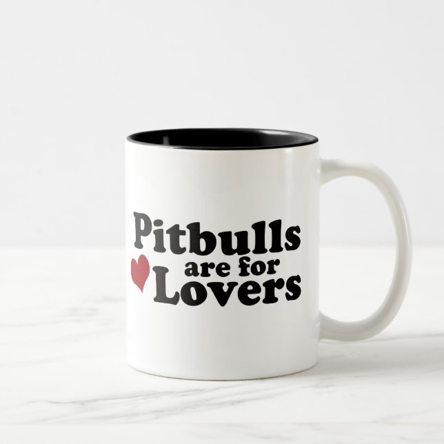 Caneca De Café Em Dois Tons Pitbulls é para amantes (Direita)