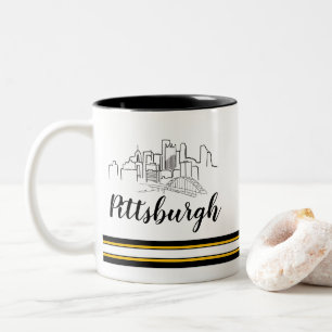 Caneca De Café Em Dois Tons Pittsburgh Skyline Steelers