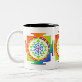 Caneca De Café Em Dois Tons PixDezines Sri Yantra Chakra Clearing/DIY fundo