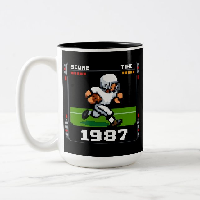 Caneca De Café Em Dois Tons Pixel Gridiron Hero (Esquerda)