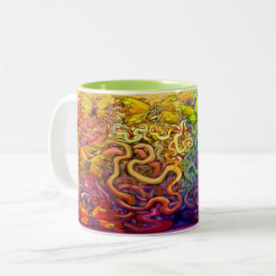 Caneca De Café Em Dois Tons Pixies Arco-Íris De Café De Duas Toneladas