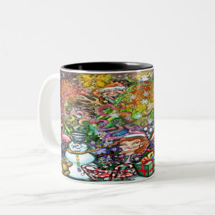 Caneca De Café Em Dois Tons Pixies Arco-Íris De Café De Duas Toneladas