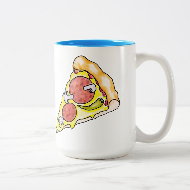 Caneca De Café Em Dois Tons Pizza (Direita)