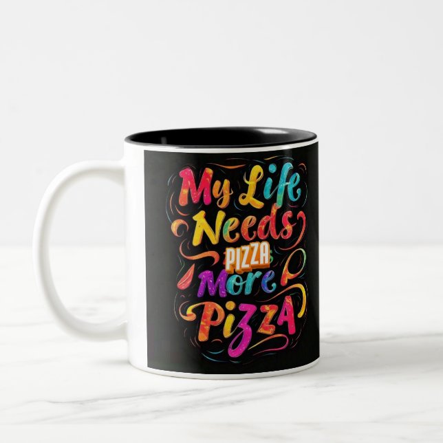 Caneca De Café Em Dois Tons Pizza Café Mug (Esquerda)