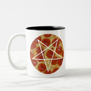 Caneca De Café Em Dois Tons pizza pentagrama de pepperoni