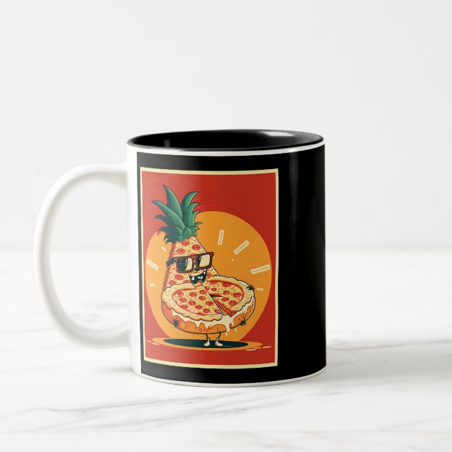 Caneca De Café Em Dois Tons Pizza Pineapple Hawaii Summer Fast Comida Tomates  (Esquerda)