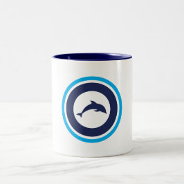 Caneca De Café Em Dois Tons PJK 11oz Mug / dolphin logo / blue inside