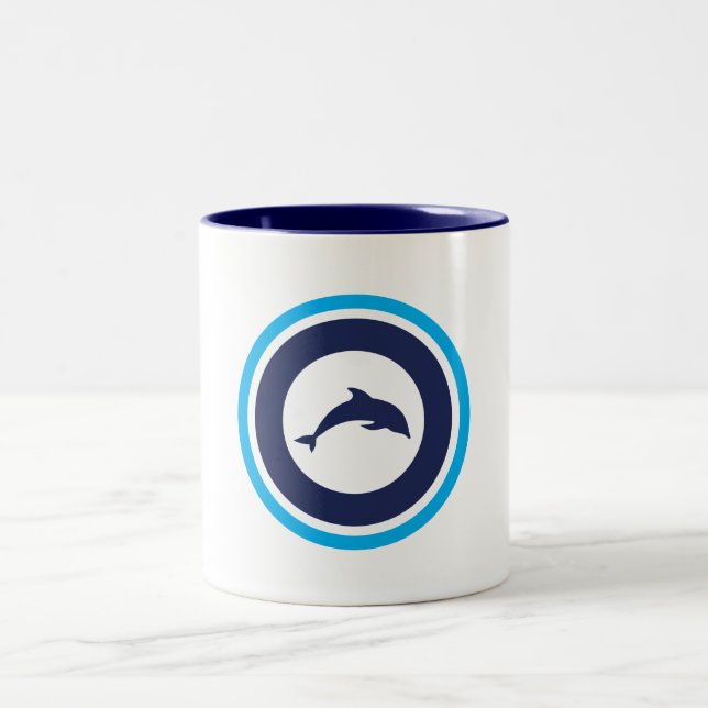 Caneca De Café Em Dois Tons PJK 11oz Mug / dolphin logo / blue inside (Centro)