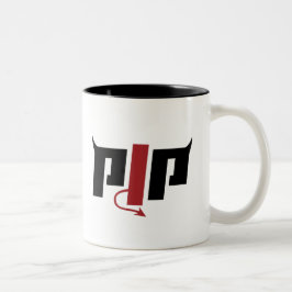 Caneca De Café Em Dois Tons PJP Horn Logo - Pierce Jackson Productions Merch