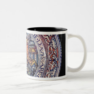 Caneca De Café Em Dois Tons Placa de Delft com vistas da torre de Londres