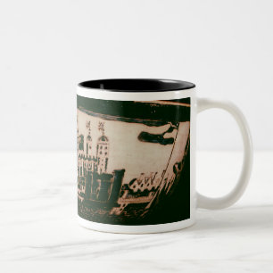 Caneca De Café Em Dois Tons Placa de Delft com vistas da torre de Londres