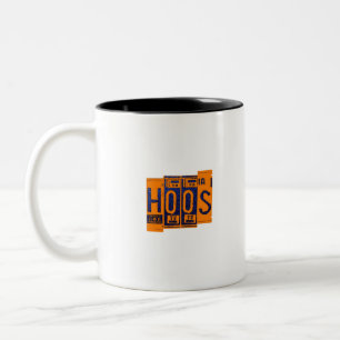 Caneca De Café Em Dois Tons placa de licença UVA hoos