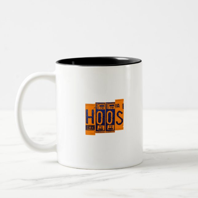 Caneca De Café Em Dois Tons placa de licença UVA hoos (Esquerda)