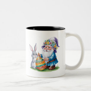 Caneca De Café Em Dois Tons Placa de Páscoa de Aquarela para Feriados de Prima