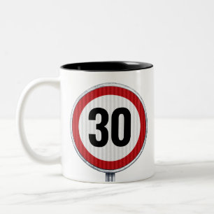 Caneca De Café Em Dois Tons placa de trânsito IDADE PERSONALIZADA