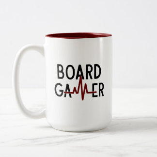 Caneca De Café Em Dois Tons Placa Vermelha Preta do Jogador de Tabuleiro Batim