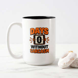Caneca De Café Em Dois Tons Placar de Pontuação do Medidor de Sarcasmo de Dia