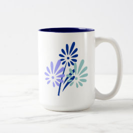 Caneca De Café Em Dois Tons Placas Florais