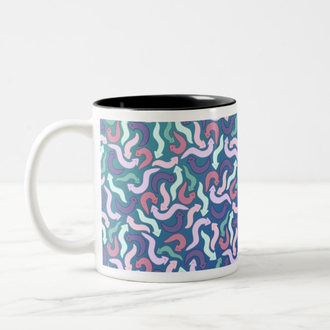 Caneca De Café Em Dois Tons Planaria Wiggly (Esquerda)