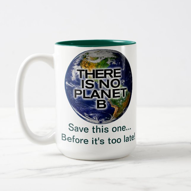 Caneca De Café Em Dois Tons Planeta B Mug de Consciência Ambiental (Esquerda)