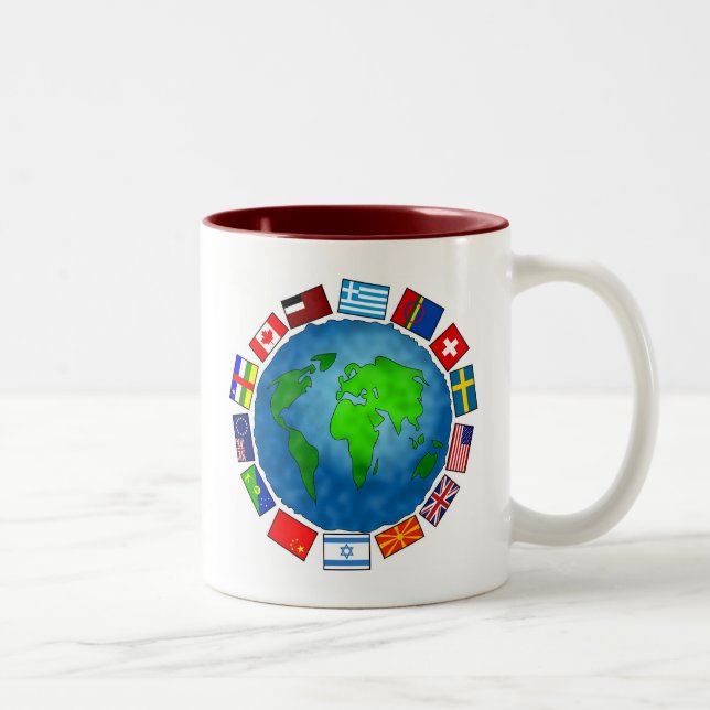 Caneca De Café Em Dois Tons Planeta da bandeira (Direita)