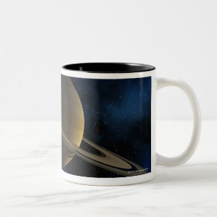 Caneca De Café Em Dois Tons Planeta de Saturn