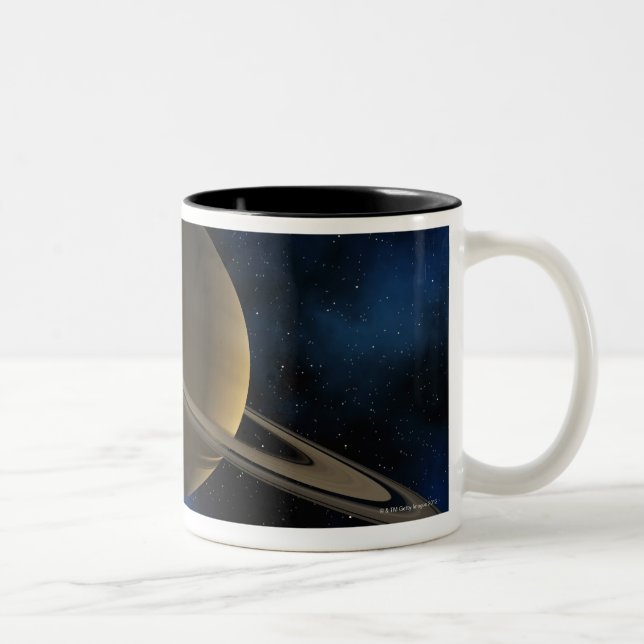 Caneca De Café Em Dois Tons Planeta de Saturn (Direita)