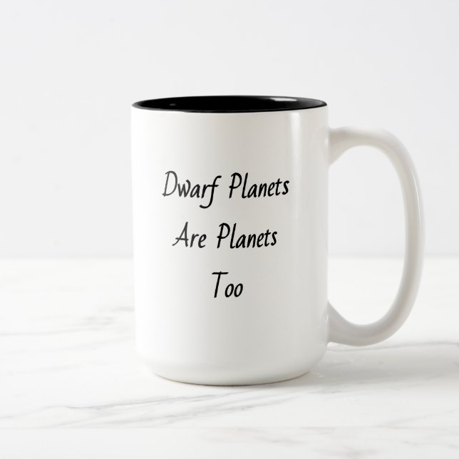 Caneca De Café Em Dois Tons "Planetas Anões São Planetas Também" (Direita)