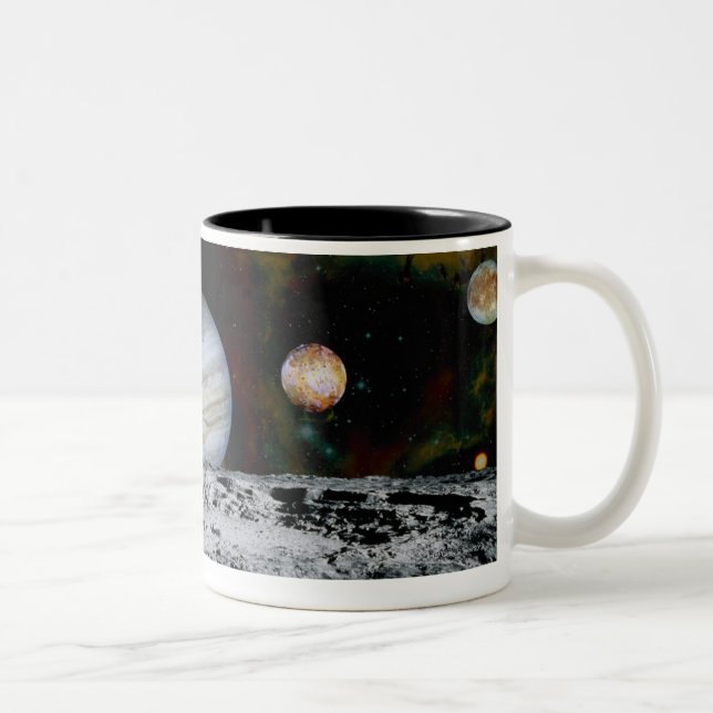 Caneca De Café Em Dois Tons Planetas do sistema solar (Direita)