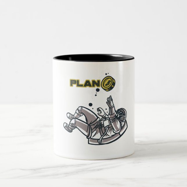 Caneca De Café Em Dois Tons Plano B Bitcoin Design Astronauta (Centro)