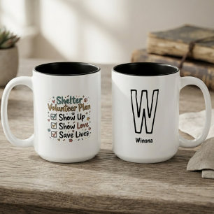 Caneca De Café Em Dois Tons Plano de Voluntariado de Carvão Sincero