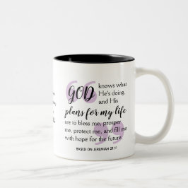 Caneca De Café Em Dois Tons PLANOS GODS de Afirmação Cristã Positiva
