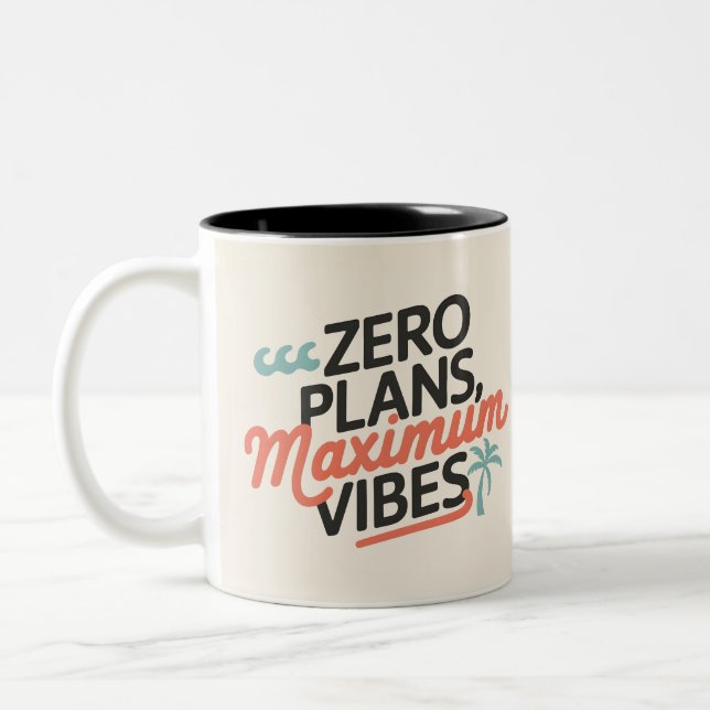 Caneca De Café Em Dois Tons Planos Zero, Vibes Máximas (Esquerda)